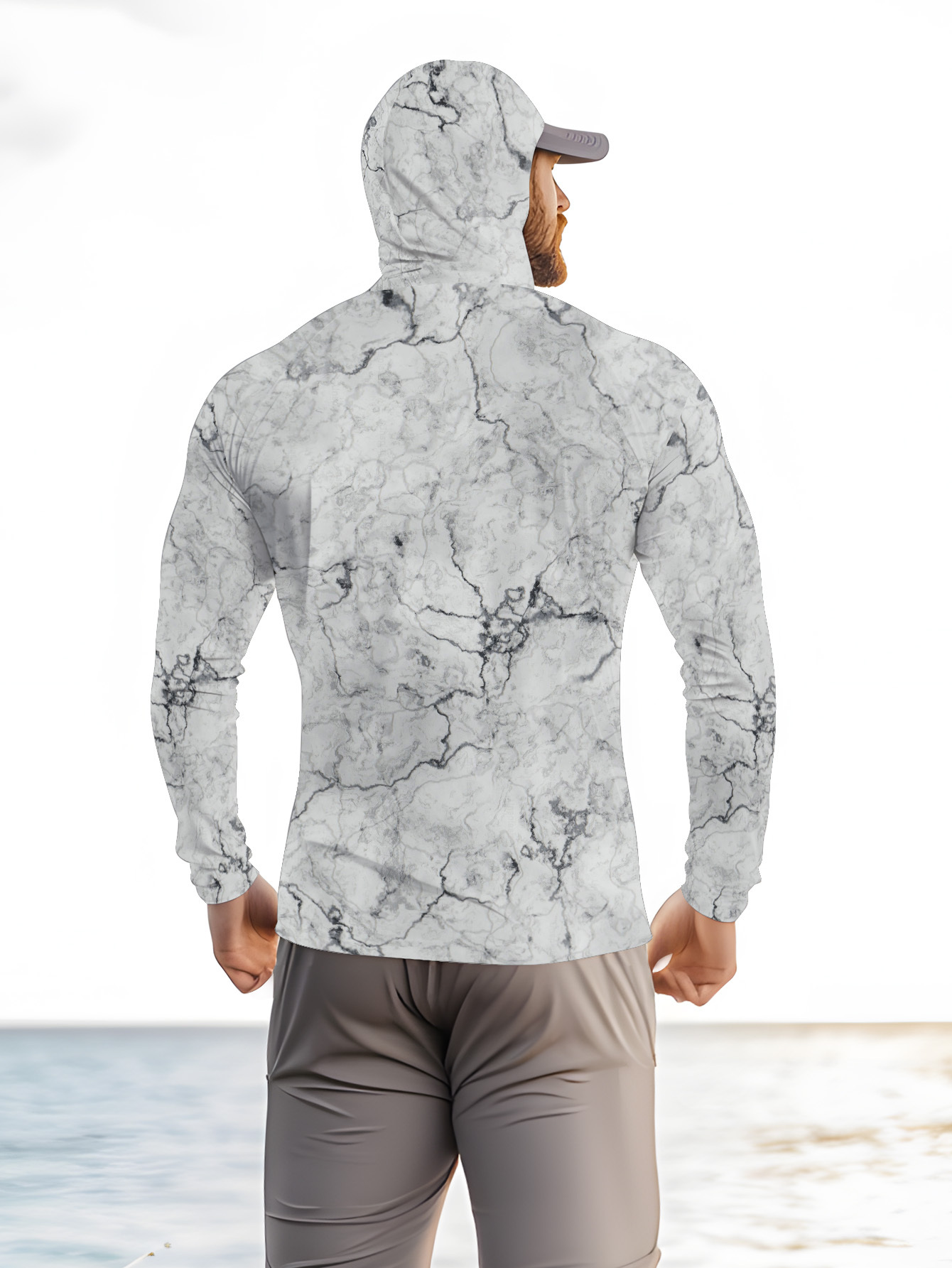 メンズフード付きフィッシングシャツ 長袖 フィッシングウェア - Summer Clothing Men のレビューと価格