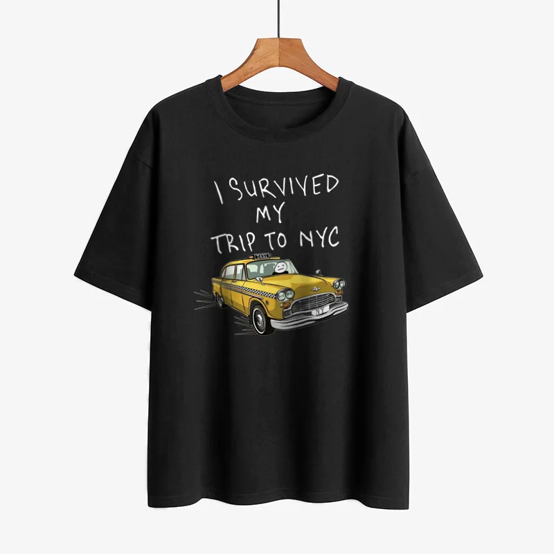 面白い Tシャツ男性女性私はニューヨークへの旅を生き延びたプ - Summer Clothing Nyc のレビューと価格