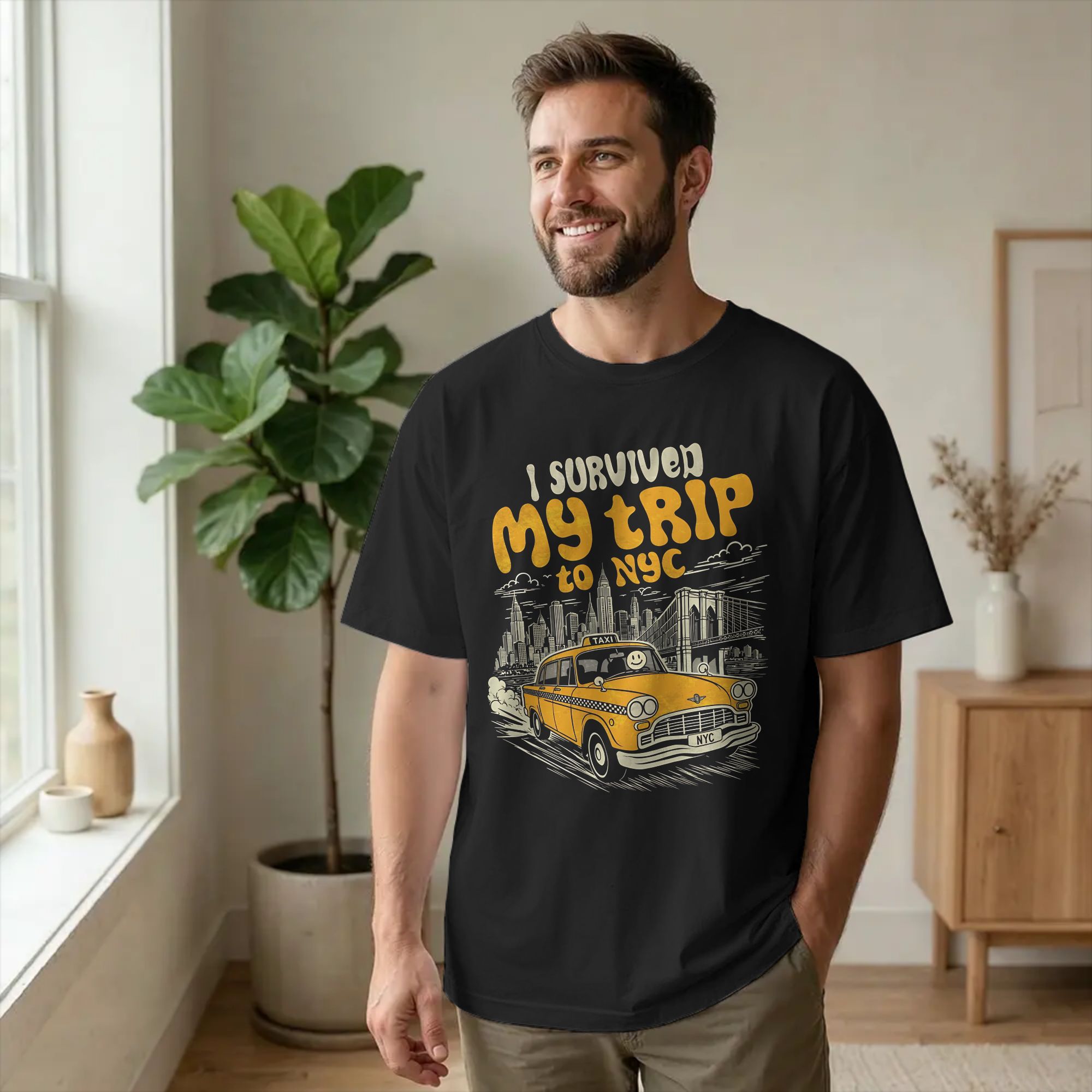ヴィンテージ風面白いプリント「ニューヨーク旅行を生き延びた」 - Summer Clothing Nyc のレビューと価格