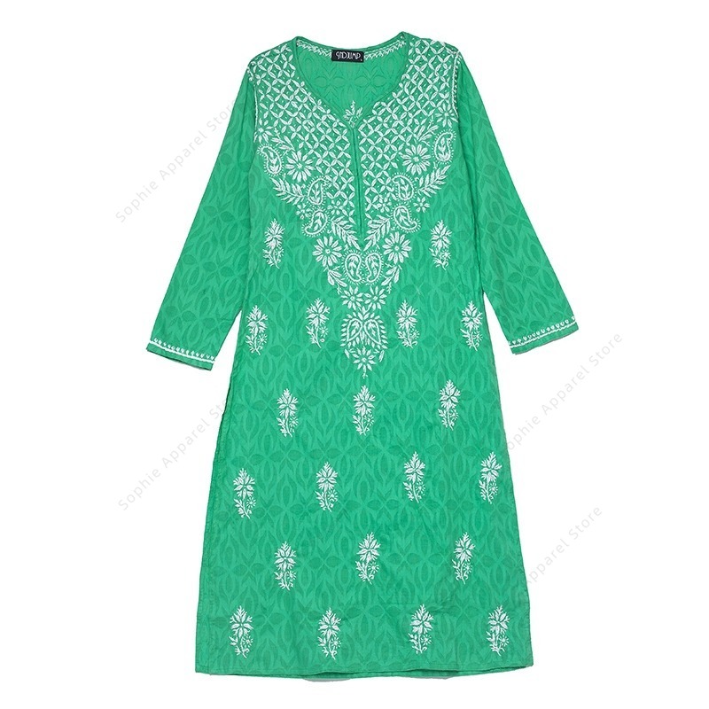 女性の刺繍クルティ インド/パキスタン チュニック トップ  - Summer Clothing India のレビューと価格