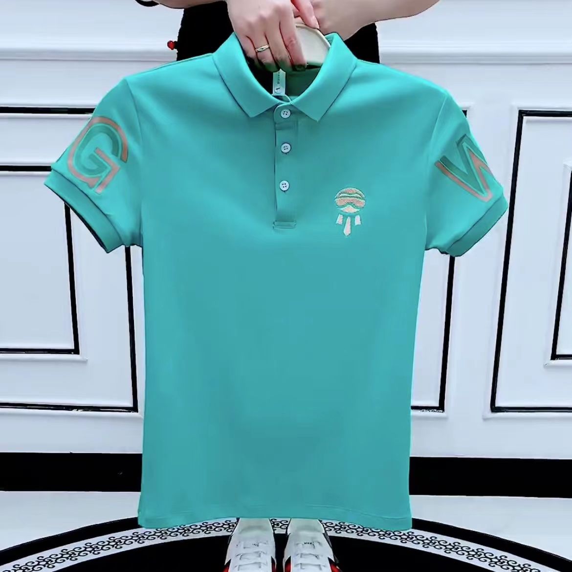 メンズゴシックグランジトップ、襟付きグリーンマンTシャツ、グ - Summer Green Clothing のレビューと価格