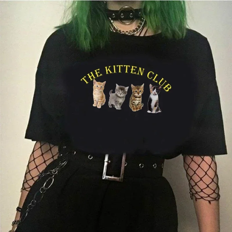 かわいいグラフィック T シャツ「The Kitten Cl - Summer Grunge Clothing のレビューと価格