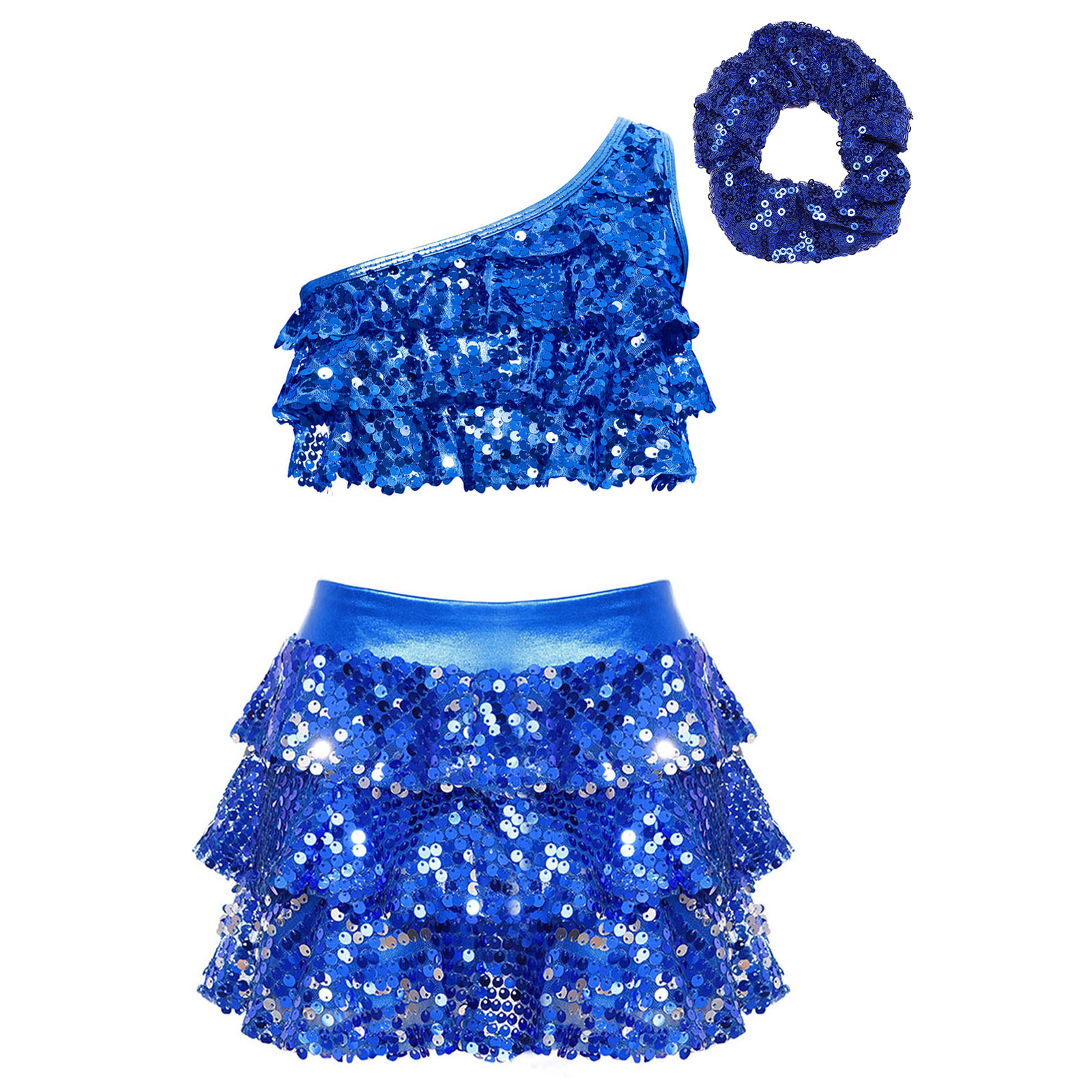 キッズガールズ光沢のあるスパンコールラテンジャズダンス衣装パ - Summer Clothing Girl のレビューと価格