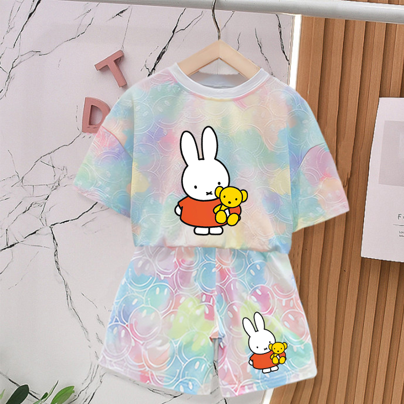 ミッフィーウサギの夏服セット女の赤ちゃん服かわいいプリントタ - Summer Clothing Baby のレビューと価格
