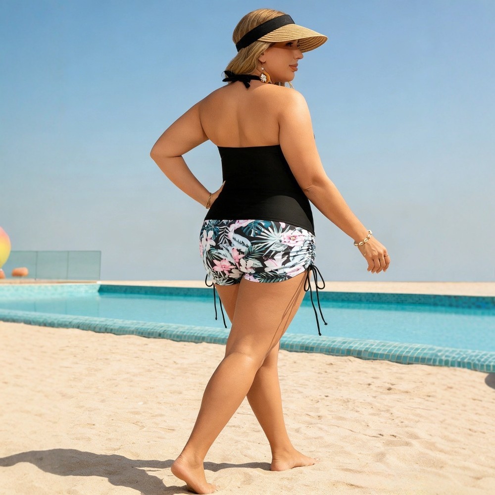 水着2026 タンキニ ショートパンツ付き タンキニトップ  - Halter Neck Top のレビューと価格