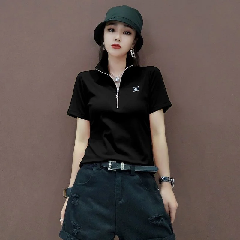 女性用半袖Tシャツ,グリーンポロシャツ,ホワイトトップス,韓 - Summer Green Clothing のレビューと価格