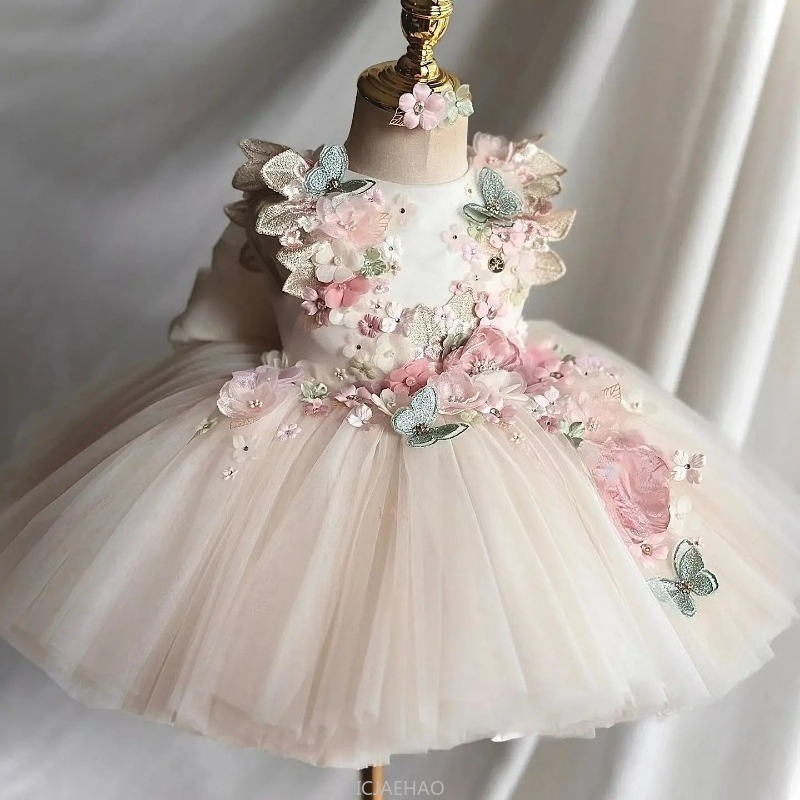 結婚式のドレス夏子供女の子最初の誕生日花柄プリンセスガウン衣 - Summer Clothing Baby のレビューと価格